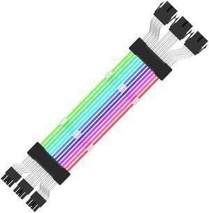 RGB 3x8pin PCIe GPU Power Extension Cable 5V 3pin ARGB Sync Addressable Adapter