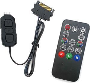 3pin 5V to SATA ARGB Controller Adapter PC Fan LED Color Switch Remote Control