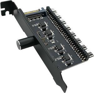 4pin 3pin PC Fan Speed Controller 8 Channel Splitter ATX PCI Slot SATA Power