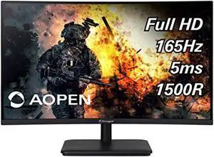 AOPEN 27HC5R Pbiipx 27" 1500R Curved Full HD (1920 x 1080) VA Gaming Monitor with AMD Radeon FREESYNC Premium Technology, 165Hz (Display Port and 2 x HDMI Ports), Black (UM.HW5AA.P01) AOPEN 27HC5R Pbiipx 27" 1500R Curved Full HD (1920 x 1080) VA Gaming Monitor with AMD Radeon FREESYNC Premium Technology, 165Hz (Display Port and 2 x HDMI Ports), Black (UM.HW5AA.P01)