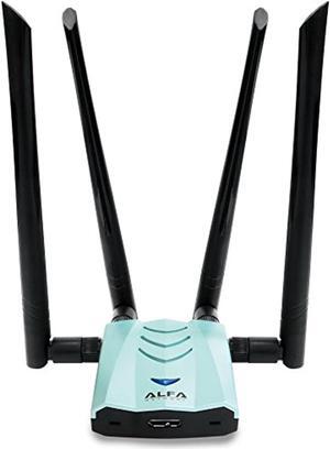 Alfa AC1900 WiFi Adapter - 1900 Mbps 802.11ac Long-Range Dual Band USB 3.0 Wi-Fi Network Adapter w/4x 5dBi External Dual-Band Antennas (AWUS1900)