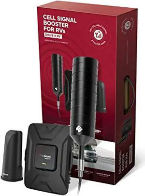 weBoost Drive X RV (471410) Cell Phone Signal Booster | U.S. Company | All U.S. Carriers - Verizon, AT and T, T-Mobile, Sprint  and  More | FCC Approved, RV  and  Motorhome Moving + Stationar (471410)