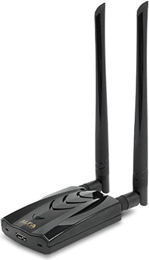 Alfa Long-Range Dual-Band AC1200 Wireless USB 3.0 Wi-Fi Adapter w/2x 5dBi External Antennas - 2.4GHz 300Mbps/5GHz 867Mbps - 802.11ac  and  A, B, G, N (AWUS036ACH)