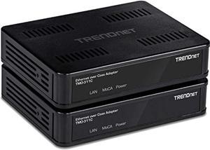 TRENDnet MoCA 2.0 Ethernet Over Coax Adapter,(2-Pack), TMO-311C2K, Backward Compatible w/MoCA 1.1/1.0, Gigabit LAN Port, Supports Net Throughput up to 1Gbps, Supports up to 16 Nodes on On (TMO-311C2K)