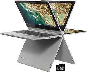 2021 Lenovo Chromebook Flex 11" 2-in-1 Convertible Laptop, 11.6-Inch HD Touch Screen, MediaTek MT8173C Quad-Core Processor, 4GB RAM, 32GB eMMC, Webcam, USB Type C, Chrome OS, TiTac 32GB MicroSD Card
