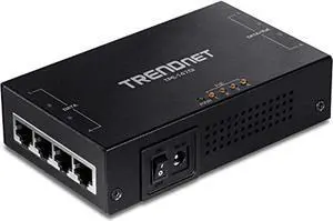 TRENDnet 65W 4-Port Gigabit PoE+ Injector, TPE-147GI, 4 x Gigabit Ports(Data in), 4 x gigabit PoE Ports(Data + PoE Out), Multi-Port PoE+ Injector up to 100m(328 ft.), Add PoE+ Power to Non (TPE-147GI)