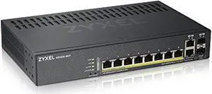 Zyxel 8-Port Gigabit Ethernet High Powered PoE+ 130W NebulaFlex Smart Managed Switch | 2X RJ-45/SFP Ports | 802.3at 802.3af | Metal | Limited Lifetime [GS1920-8HPv2]