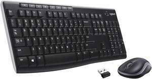 Logitech - MK270 Full-size Wireless Membrane Keyboard and Mouse Bundle for PC - Black (920-004536)