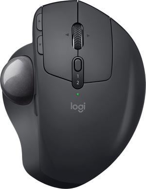 Logitech MX Ergo Wireless Trackball Mouse Adjustable Ergonomic Design Control and Move TextImagesFiles Between 2 Windows and Apple Mac Computers Bluetooth or USB Rechargeable Graphite  Black