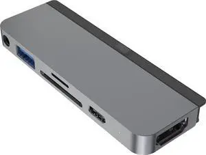 HyperDrive 6-Port USB-C Hub - USB-C Docking Station for Apple iPad Pro - Gray (HD319B-GRAY)