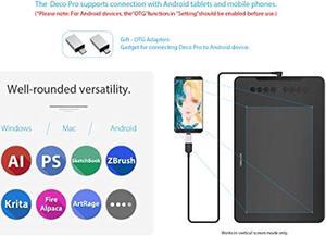 XP-PEN Deco 01 V2 Graphics Tablet 10x6.25 Inch Drawing Pen Tablet 8192 Levels Pressure Battery-Free Pen with Tilt Function Android Supported and 8 Shortcut Keys (Deco01V2)