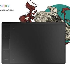 VEIKK A30 V2 10x6 inch Graphic Drawing Tablet Digital Pen Tablet with 8192 Levels Battery-Free Pen, 4 Touch Keys and a Touch Pad ,Compatible with Windows  and  Mac  and  Android OS (VKA30)