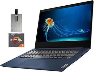 2021 Lenovo IdeaPad 3 14" FHD Laptop Computer, AMD 3rd Gen Ryzen 3-3250U, 8GB RAM, 1TB HDD, AMD Radeon Vega 3, Dolby Audio, HD Webcam, HDMI, Windows 10 S, Abyss Blue, 32GB SnowBell USB Card