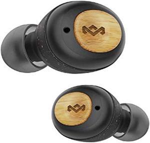 House of Marley True Wireless Champion Earbuds  Bluetooth 50 Earphones Up to 28 Hours Battery Life with Quick Charge Rechargeable Case Eco Friendly Bamboo Design EMJE131SB