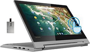2021 Lenovo Chromebook Flex 3, 2-in-1 11.6" HD Touchscreen Laptop Computer, MediaTek MT8173C CPU, PowerVR Graphics, Dolby Audio, HD Webcam, Grey, Parent (4GB RAM | 32GB eMMC  and  128GB USB Card)