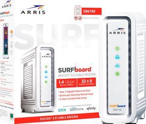 ARRIS - SURFboard 32 x 8 DOCSIS 3.0 Cable Modem - White (SB6190)