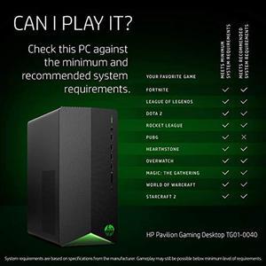 HP Pavilion Gaming Desktop Computer, AMD Ryzen 5 3500 Processor, AMD Radeon Rx 5500 4 GB, 8 GB RAM, 512 GB SSD, Windows 10 Home (TG01-0040, Black) (TG01-0040)