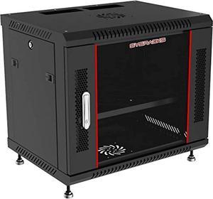 Sysracks - Server Rack - Wall Cabinet - 6 U Wall Mount Rack Enclosure with Fans - Audio Rack - Network Rack - 24 Inch Depth AV Cabinet - Feet - PDU - Shelf - Locking Cabinet - Black