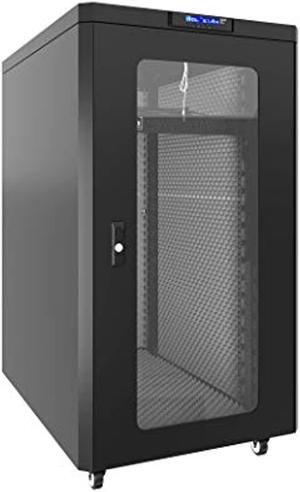 Sysracks 18U 35 inch Depth Soundproof Server Rack Cabinet Quiet Server Cabinet Enclosure Silent Acoustic Server Rack up to 36% Noise Reduction
