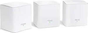 Tenda Nova MW5G Whole Home Mesh WiFi System - Dual Band Gigabit AC1200 Router Replacement for SmartHome,Works with  Alexa for 3500 sq.ft Coverage (3 Pack) (MW5G3PK)