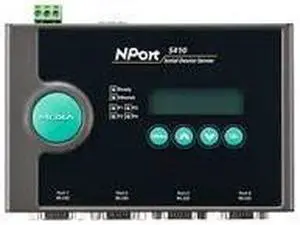 MOXA NPort 5410 w/Adapter - 4 Ports RS-232 Serial Device Server, 10/100 Ethernet, DB9 Male MOXA NPort 5410 w/Adapter - 4 Ports RS-232 Serial Device Server, 10/100 Ethernet, DB9 Male