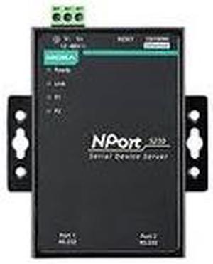 MOXA NPort 5210-2 Ports Device Server, 10/100 Ethernet, RS-232, RJ45 8 Pin- Without- Adapter