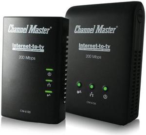 ChannelMaster Internet to TV Kit -Contains 1 (1-port) Power-line Ethernet Adapter and 1 (4-port) Power-line Ethernet Switch (CM-6104) (CM-6104)