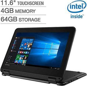 2019 New Lenovo 300e Flagship 2-in-1 Laptop/Tablet for Business or Education, 11.6" HD IPS Touchscreen, Intel Celeron Quad-Core N3450 up to 2.2GHz, 4GB DDR4, 64GB eMMC SSD, WiFi, Webcam, Win 10 S/Pro