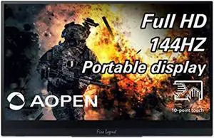 AOPEN 16PG7QT Pbmiuuzx 15.6-inch Full HD (1920 x 1080) Portable IPS Touch Monitor with 144Hz Refresh Rate and Adaptive-Sync Technology (2 x USB Type-C, 1 x Mini HDMI Port  and  1 x M (16PG7QTPbmiuuzx)