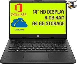 HP Stream 14 Laptop Computer 14" HD Micro-Edge Display Intel Celeron N4020 4GB RAM 64GB eMMC Intel UHD Graphics 600 WiFi HDMI USB-C Webcam Office 365 Win 10 (Black) + HDMI Cable (tpq012435)