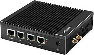 Vnopn Fanless Mini PC 4 Intel NIC Gigabit Ports, Micro Network Firewall Appliance/Gateway Soft Router Mini Computer Intel N3700 Quad Core, Support AES-NI, 8GB DDR3, 128GB mSATA SSD (K9-F12)