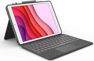 Logitech Combo Touch for iPad (7th, 8th and 9th generation) keyboard case with trackpad, wireless keyboard, and Smart Connector technology - Graphite (920-009608)