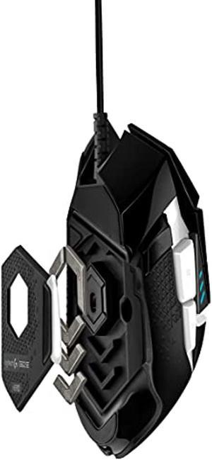 Logitech G502 Hero High Performance Gaming Mouse Special Edition, Hero 25K Sensor, 25 600 DPI, RGB, Adjustable Weights, 11 Programmable Buttons, On-Board Memory, PC/Mac - Black/White (910-005729)