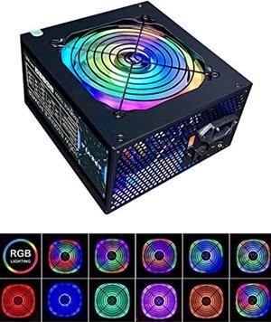 Apevia ATX-ES700-RGB Essence 700W ATX Semi-Modular Gaming Power Supply with Auto-Thermally Controlled 120mm Addressable RGB Fan, 115/230V Switch, All Protections (ATX-ES700-RGB)