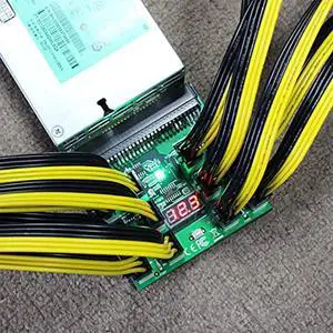 S-Union Ethereum ETH ZEC Mining Power Supply 12V GPU/PSU Breakout Board + 12pcs 16AWG PCI-E 6Pin to 6+2Pin Cables 27.5Inch Length(70CM, with 5 Nylon Cable Ties) (4335247759)
