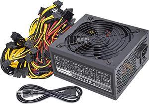 Professional ATX Mining Power Supply Support 6 GPU for ETH Bitcoin Ethereum Miner PSU,Input Voltage 110V, Output 1600W; Input Voltage 220W, Output 1800W.