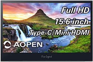 AOPEN 16PM6QT bmiux 15.6-inch Full HD (1920 x 1080) Portable IPS Touch Monitor (2 x USB Type-C  and  1 x Mini HDMI Port), Black (16PM6QTbmiux)