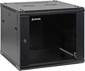 Aeons 9U Signature Wall Mount 19-inch IT Network Cabinet Enclosure Server Rack 22-inch Depth Glass Door