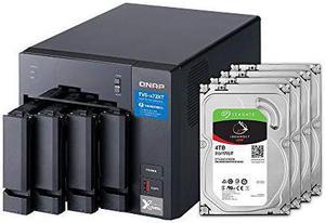 QNAP 4 Bay Thunderbolt NAS with 12TB Storage Capacity, Preconfigured RAID 5 Seagate IronWolf Drives Bundle (TVS-472XT-PT-4G-44R-US)