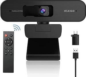 Zoom Certified, NexiGo N940P 2K Zoomable Webcam with Remote and Software Controls | Sony Starvis Sensor | 1080P@ 60FPS | 3X Zoom in | Dual Stereo Microphone, for Zoom/Skype/Teams/Webex (Bl (N940P-BLK)