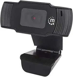 Manhattan 1080p HD USB Webcam with Microphone - Plug and Play on Computer, Laptop, PC - for Video Calling, Streaming, Recording, Conferencing with Web Camera - 462006 (462006)