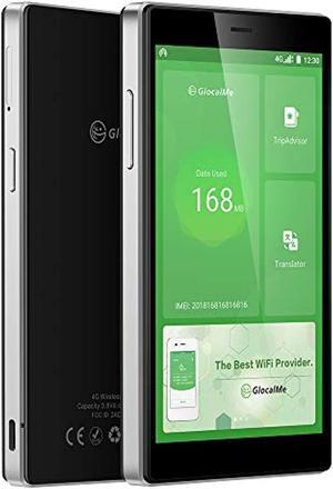 GlocalMe G4 Pro 4G LTE Mobile Hotspot Router, 5? Touch Screen LCD Display Worldwide WiFi Portable High Speed WiFi Hotspot with US 8GB  and  Global 1GB Data, SIMFREE, Pocket WiFi (Black)