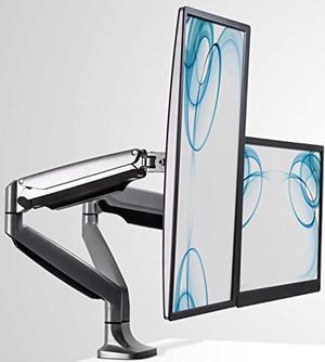 Mount It Monitor Desk Mount,Computer Monitor Stand,Height Adjustable Arm Fits Up To 32 Inch Screens,VESA 75x75and100x100,20 Lb Capacity,Black (MI-1772)(Dual Monitor,Silver) (MI-1772)