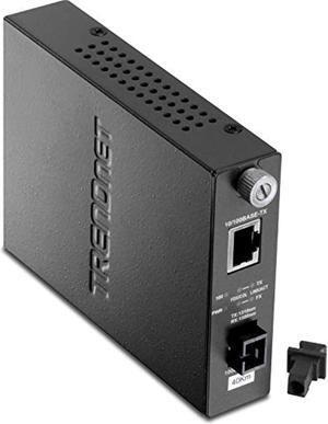 TRENDnet Intelligent 100Base-TX to 100Base-FX Dual Wavelength Single Mode SC Fiber Media Converter (40 km / 24.9 Miles), RJ-45 Port, Fiber to Ethernet Converter, Lifetime Protection, T (TFC-110S40D3I)