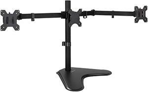 Mount-It! Triple Monitor Stand | 3 Monitor Stand Fits 19 20 21 22 23 24 Inch Computer Screens | Free Standing Base | Three Heavy Duty Full Motion Adjustable Arms | VESA Compatible (MI-2789)