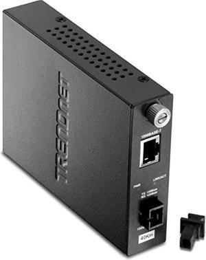 TRENDnet Intelligent Fiber Media Converter 1000Base-T to 1000Base-LX Dual Wavelength Single Mode SC Fiber (40 km / 24.85 Miles), Fiber to Ethernet Converter, RJ-45, Lifetime Protection (TFC-1000S40D5)