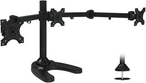 Mount-It! Triple Monitor Stand | 3 Monitor Stand Mount | Free Standing and Grommet Bases | Fits 19 20 21 22 23 24 Inch Computer Screens | Three Heavy Duty Adjustable Arms | VESA 75 100 Compat (MI-789)