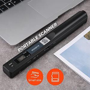 MUNBYN Portable Scanner, Photo Scanner for A4 Documents Pictures Pages Texts in 900 Dpi, Flat Scanning, Include 16G SD Card, Wand Document Scanner Uploads Images to Computer Via USB  (MU-IDS001-BK-US)