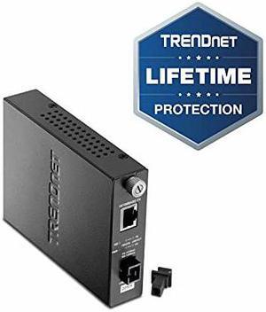 TRENDnet 10/100Mbps TX to 100Base-FX Dual-Wavelength Single-Mode Fiber Media Converter, Use with TFC-110S20D5, Up to 20km (12.4 Miles), Fiber to Ethernet Converter, Lifetime Protection, (TFC-110S20D3)