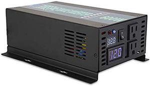 Pure Sine Wave Inverter 600Watt 12V DC to 120V AC Power Converter 1200W Surge (RBP600S)